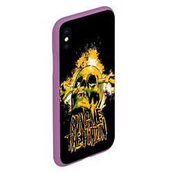 Чехол iPhone XS Max матовый Bring me the horizon - skull, цвет: 3D-фиолетовый — фото 2