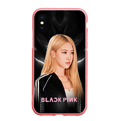 Чехол iPhone XS Max матовый Rose Blackpink music, цвет: 3D-баблгам