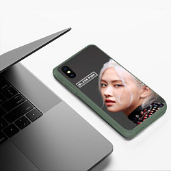 Чехол iPhone XS Max матовый Blackpink Rose gray, цвет: 3D-темно-зеленый — фото 2