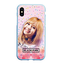 Чехол iPhone XS Max матовый Lisa kpop, цвет: 3D-голубой