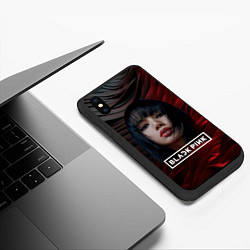 Чехол iPhone XS Max матовый Blackpink red and black, цвет: 3D-черный — фото 2