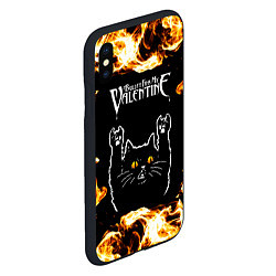 Чехол iPhone XS Max матовый Bullet For My Valentine рок кот и огонь, цвет: 3D-черный — фото 2