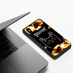 Чехол iPhone XS Max матовый Bullet For My Valentine рок кот и огонь, цвет: 3D-черный — фото 2