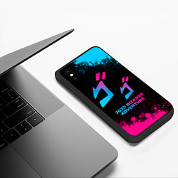 Чехол iPhone XS Max матовый JoJo Bizarre Adventure - neon gradient, цвет: 3D-черный — фото 2