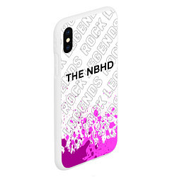 Чехол iPhone XS Max матовый The Neighbourhood rock legends: символ сверху, цвет: 3D-белый — фото 2