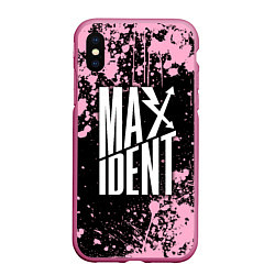 Чехол iPhone XS Max матовый Stray kids - pink maxident, цвет: 3D-малиновый