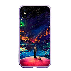 Чехол iPhone XS Max матовый Вершина мира, цвет: 3D-светло-сиреневый