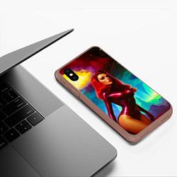 Чехол iPhone XS Max матовый Девушка на планете бурь, цвет: 3D-коричневый — фото 2