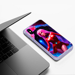 Чехол iPhone XS Max матовый Девушка в паучьей пещере, цвет: 3D-светло-сиреневый — фото 2