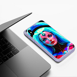 Чехол iPhone XS Max матовый Девушка в криокапсуле, цвет: 3D-светло-сиреневый — фото 2