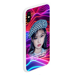 Чехол iPhone XS Max матовый Jennie neon, цвет: 3D-белый — фото 2