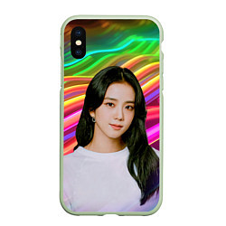 Чехол iPhone XS Max матовый Jennie Kim Blackpink, цвет: 3D-салатовый