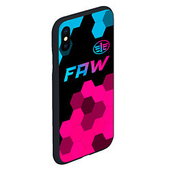 Чехол iPhone XS Max матовый FAW - neon gradient: символ сверху, цвет: 3D-черный — фото 2