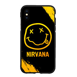 Чехол iPhone XS Max матовый Nirvana - gold gradient, цвет: 3D-черный