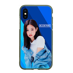 Чехол iPhone XS Max матовый Jennie kpop, цвет: 3D-темно-зеленый