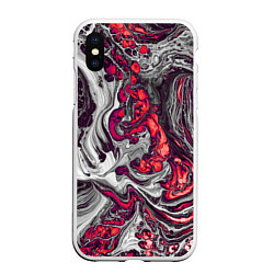 Чехол iPhone XS Max матовый Абстрактные разводы, цвет: 3D-белый