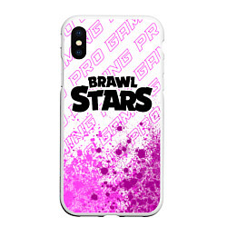 Чехол iPhone XS Max матовый Brawl Stars pro gaming: символ сверху