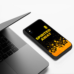 Чехол iPhone XS Max матовый Spirited Away - gold gradient: символ сверху, цвет: 3D-черный — фото 2