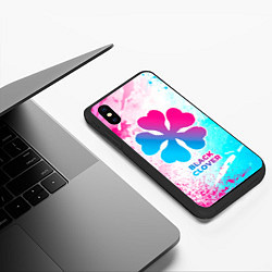 Чехол iPhone XS Max матовый Black Clover neon gradient style, цвет: 3D-черный — фото 2