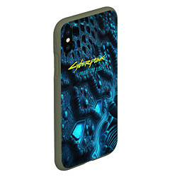 Чехол iPhone XS Max матовый Cyberpunk ice blue, цвет: 3D-темно-зеленый — фото 2