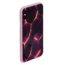 Чехол iPhone XS Max матовый Пурпурные неоновые плиты, цвет: 3D-розовый — фото 2