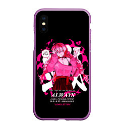 Чехол iPhone XS Max матовый Мицури Канроджи плачет - Клинок демонов, цвет: 3D-фиолетовый
