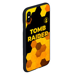 Чехол iPhone XS Max матовый Tomb Raider - gold gradient: символ сверху, цвет: 3D-черный — фото 2