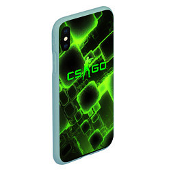 Чехол iPhone XS Max матовый CS GO зеленые кислотные плиты, цвет: 3D-мятный — фото 2