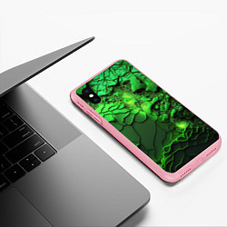 Чехол iPhone XS Max матовый Объемная зеленая текстура, цвет: 3D-баблгам — фото 2