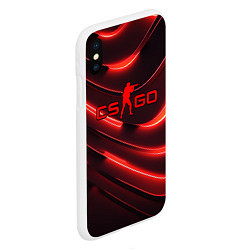 Чехол iPhone XS Max матовый CS GO red neon, цвет: 3D-белый — фото 2