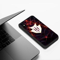 Чехол iPhone XS Max матовый The Witcher Logo Triangle, цвет: 3D-черный — фото 2