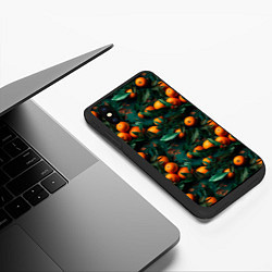 Чехол iPhone XS Max матовый Яркие апельсины, цвет: 3D-черный — фото 2