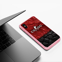 Чехол iPhone XS Max матовый CS GO red black texture, цвет: 3D-баблгам — фото 2