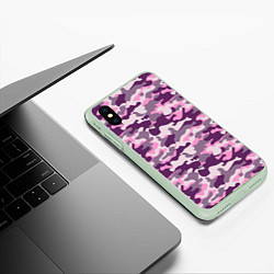 Чехол iPhone XS Max матовый Модный камуфляж - милитари, цвет: 3D-салатовый — фото 2