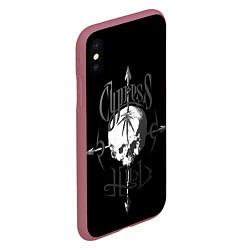 Чехол iPhone XS Max матовый Cypress hill - arrows skull, цвет: 3D-малиновый — фото 2