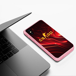 Чехол iPhone XS Max матовый CS GO fire logo, цвет: 3D-баблгам — фото 2