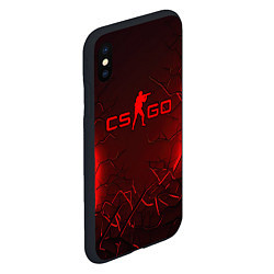 Чехол iPhone XS Max матовый CSGO logo dark red, цвет: 3D-черный — фото 2