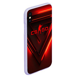 Чехол iPhone XS Max матовый CS GO red light, цвет: 3D-светло-сиреневый — фото 2