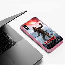 Чехол iPhone XS Max матовый A surviver is born, цвет: 3D-малиновый — фото 2