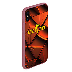 Чехол iPhone XS Max матовый CSGO orange logo, цвет: 3D-малиновый — фото 2