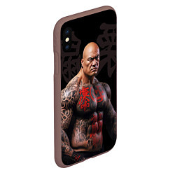 Чехол iPhone XS Max матовый Irezumi tattoo triad, цвет: 3D-коричневый — фото 2