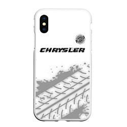 Чехол iPhone XS Max матовый Chrysler speed на светлом фоне со следами шин: сим