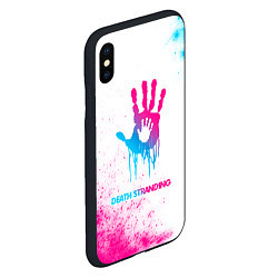 Чехол iPhone XS Max матовый Death Stranding neon gradient style, цвет: 3D-черный — фото 2