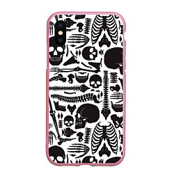 Чехол iPhone XS Max матовый Human osteology, цвет: 3D-розовый