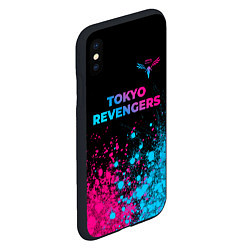Чехол iPhone XS Max матовый Tokyo Revengers - neon gradient: символ сверху, цвет: 3D-черный — фото 2