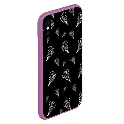Чехол iPhone XS Max матовый Каракули сплошной креатив, цвет: 3D-фиолетовый — фото 2