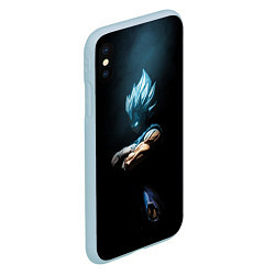 Чехол iPhone XS Max матовый Vegeta - Dragon ball, цвет: 3D-голубой — фото 2