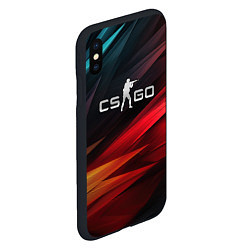 Чехол iPhone XS Max матовый CS GO dark abstract logo, цвет: 3D-черный — фото 2