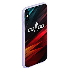 Чехол iPhone XS Max матовый CS GO dark abstract logo, цвет: 3D-светло-сиреневый — фото 2