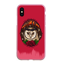 Чехол iPhone XS Max матовый Bring Me The Horizon Owl, цвет: 3D-розовый